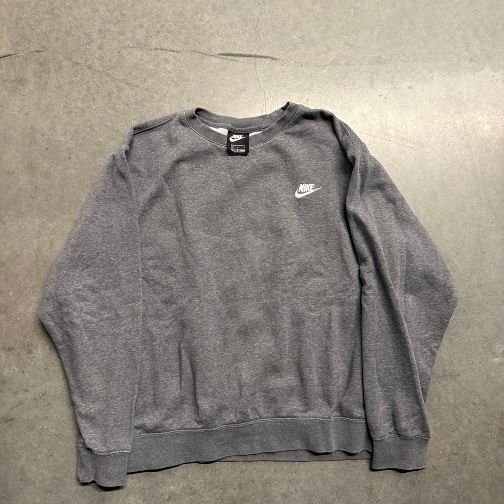 Nike Sportswear Club Fleece Crewneck Sweatshirt Grey BV2662-071 Mens Large